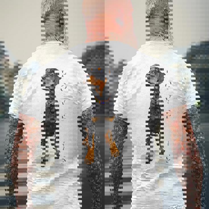 ドーベルマン シャツ ドーベルマン ピンシャー 犬 ママ お父さん 愛 ペット 子犬 メンズTシャツ バックプリント 高齢者への贈り物