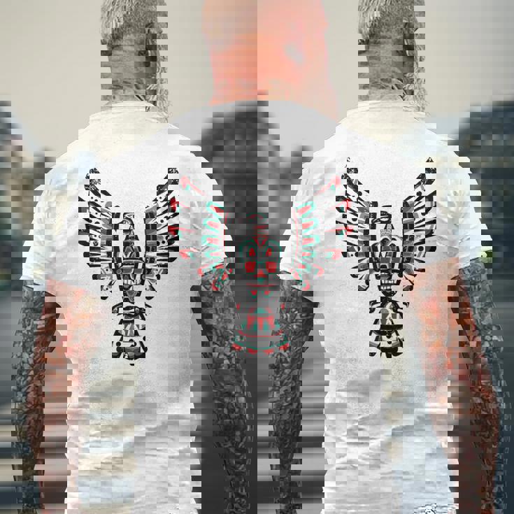 ネイティブアメリカン ファルコン 占星術 星座 インディアン メンズTシャツ バックプリント 高齢者への贈り物