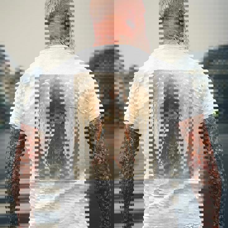 バックプリントtシャツ セクシーなブルネットエンジェルピンナップガール 長袖tシャツ メンズTシャツ バックプリント 高齢者への贈り物