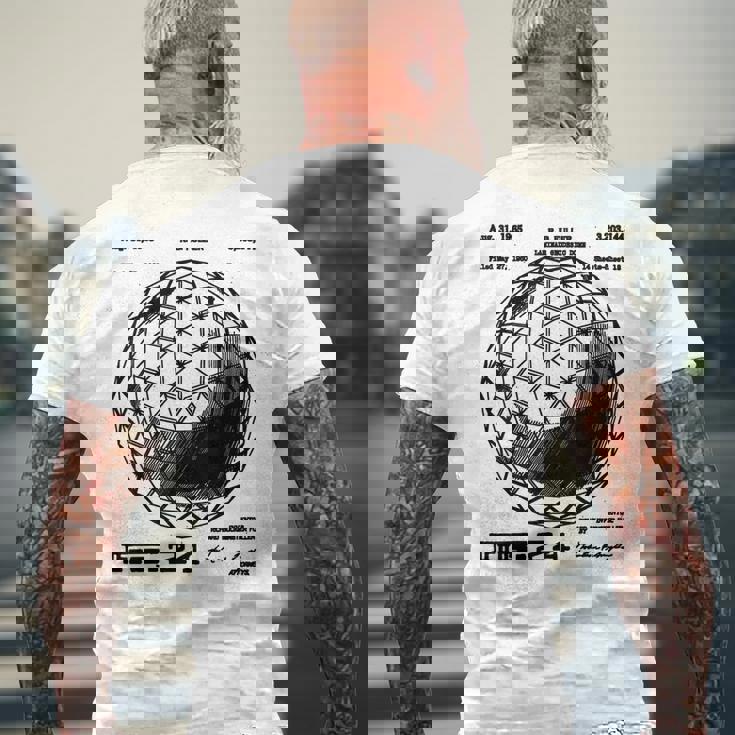 バックミンスター フラー 測地線 特許 科学 工学 数学 メンズTシャツ バックプリント 高齢者への贈り物