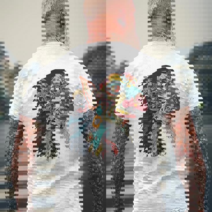 ババヤガ 神話 グラフィック ファンタジー イラスト ババヤガ メンズTシャツ バックプリント 高齢者への贈り物