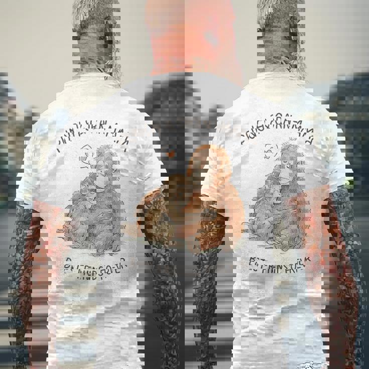 パンチとオランママのベスト・フレンズ・フォーエバー メンズTシャツ バックプリント 高齢者への贈り物