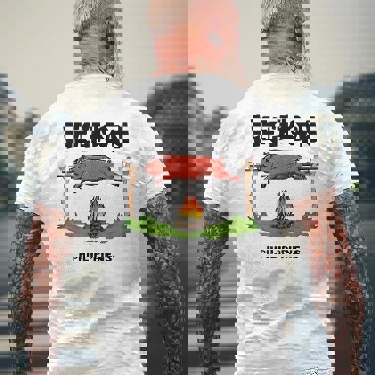 フィリピン レションピッグ セブ ギフト お土産 メンズTシャツ バックプリント 高齢者への贈り物