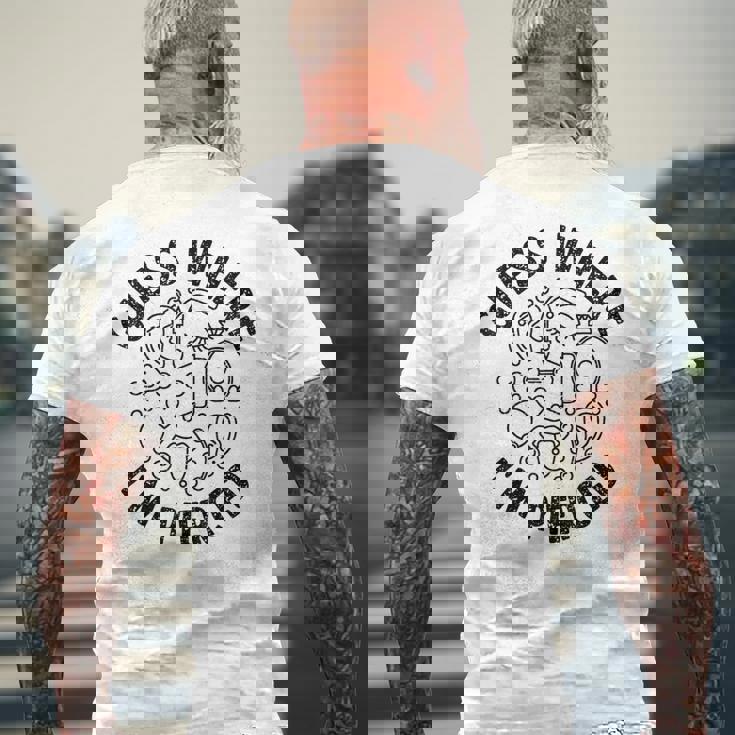 ボディピアス Guess Where I'm Pierced アンティーク調デザイン メンズTシャツ バックプリント 高齢者への贈り物