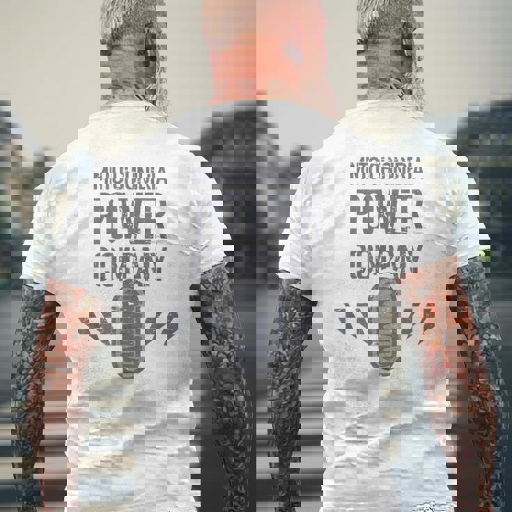 ミトコンドリア生物学教師動物細胞ミトコンドリア メンズTシャツ バックプリント 高齢者への贈り物