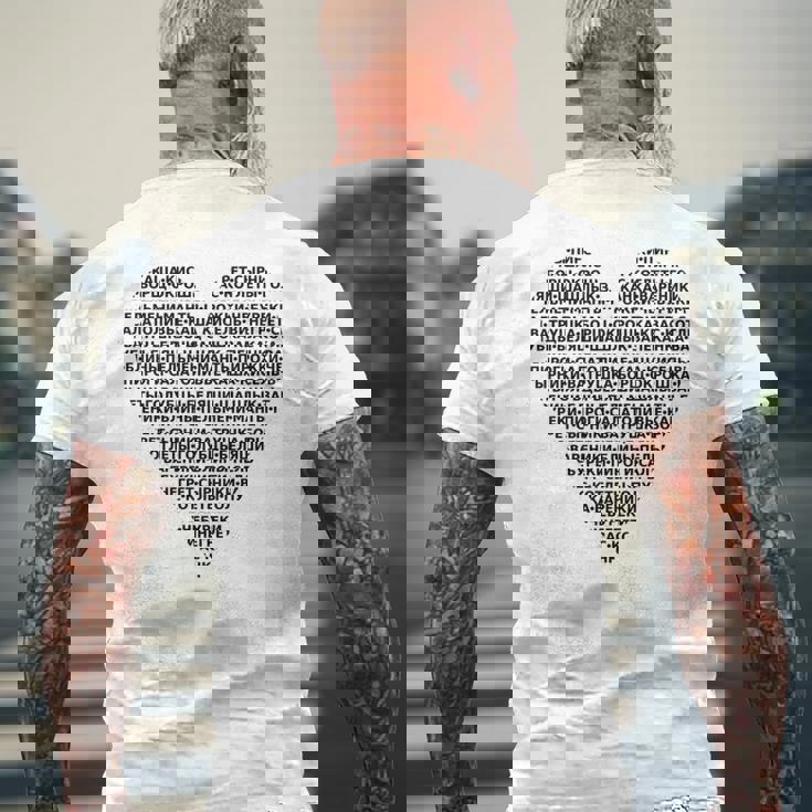 ロシア料理 ペリメニ、オクローシカ、ピロシキ 食べ物 長袖tシャツ メンズTシャツ バックプリント 高齢者への贈り物