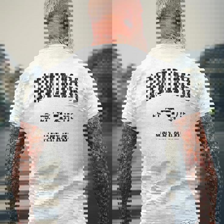 ローリングス メリーランド Md ヴィンテージ アスレチック ブラック スポーツデザイン 長袖tシャツ メンズTシャツ バックプリント 高齢者への贈り物