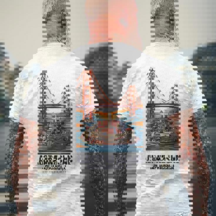 ヴィンテージ アルカトラズ島 サンフランシスコ ゴールデンゲート ベイエリア メンズTシャツ バックプリント 高齢者への贈り物