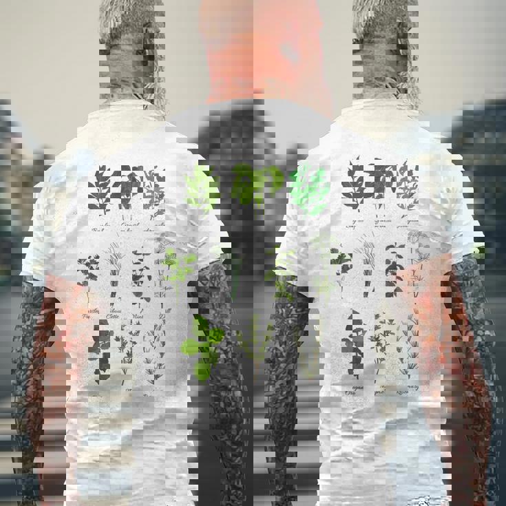 ヴィンテージボタニカルハーブ ハーブコレクション ハーバリスト メンズTシャツ バックプリント 高齢者への贈り物