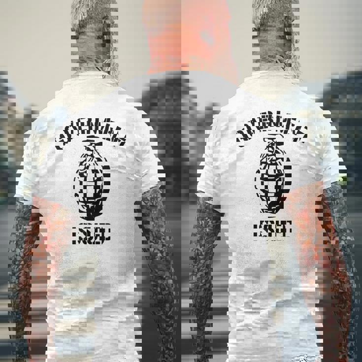 政府発行手榴弾シャツ メンズTシャツ バックプリント 高齢者への贈り物