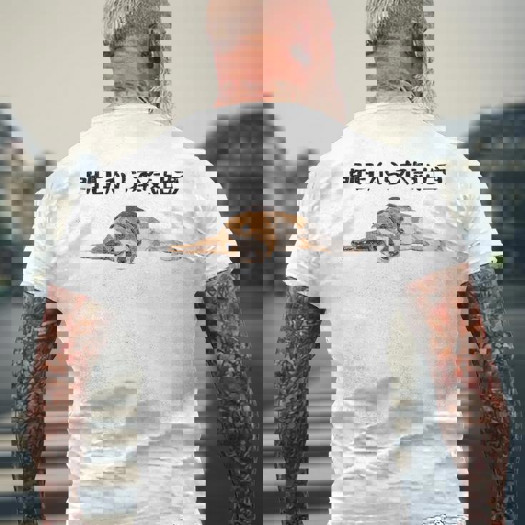 明日から本気出す ・ビーグルス ビーグル犬 面白い ビーグル愛好家に ビーグルののんびりデザイン メンズTシャツ バックプリント 高齢者への贈り物