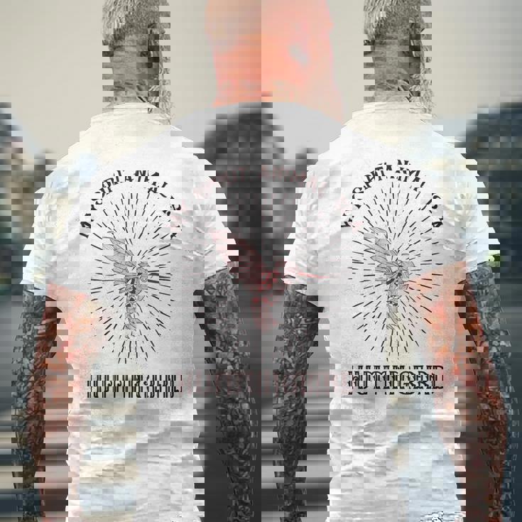 私のスピリットアニマルはハミングバード メンズTシャツ バックプリント 高齢者への贈り物