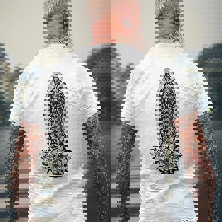 聖母デグアダルーペ サンマリア バックプリント クリスチャン メンズTシャツ バックプリント 高齢者への贈り物