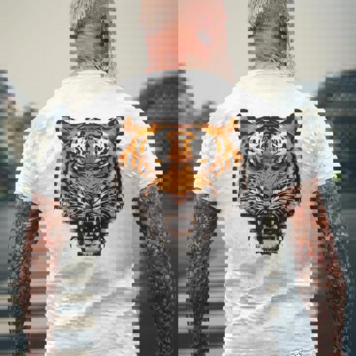 虎の肖像画 虎の恋人 野生動物 森の恋人 メンズTシャツ バックプリント 高齢者への贈り物