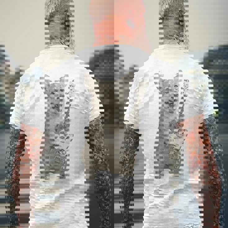 面白いtシャツ コーギー ギター イヌ メンズ 犬好き グッズ かわいい おもしろ 面白い 服 ネタ メンズTシャツ バックプリント 高齢者への贈り物