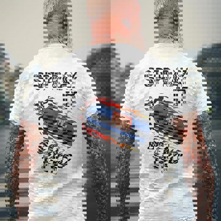 面白いドラッグレースカーnosスプレー Itend It メンズTシャツ バックプリント 高齢者への贈り物