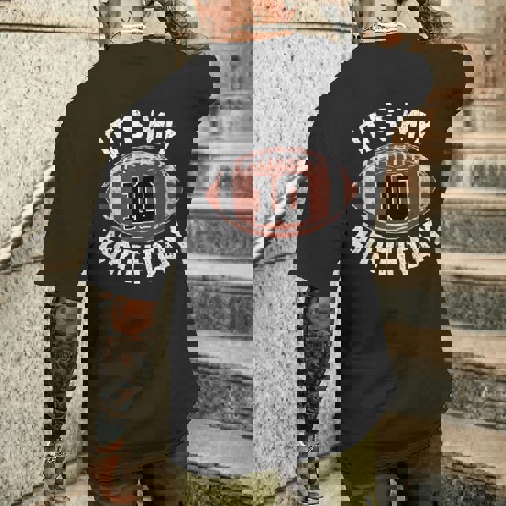 10歳の誕生日 フットボール 10歳 男の子 スポーツパーティー キッズ メンズTシャツ バックプリント 彼への贈り物