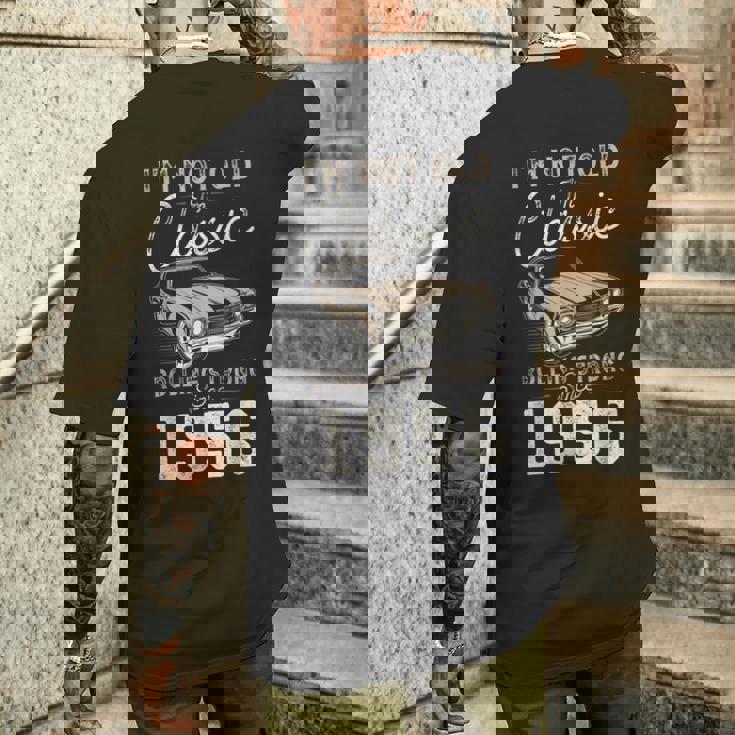 1956年生まれのクラシックカー 70歳の誕生日 メンズTシャツ バックプリント 彼への贈り物