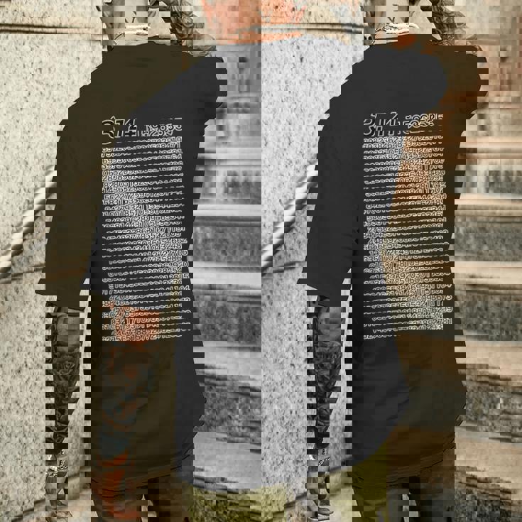 314 円周率 パイ《数学》【変なデザイン屋さん】理数系 数字 メッセージ 面白い メンズTシャツ バックプリント 彼への贈り物