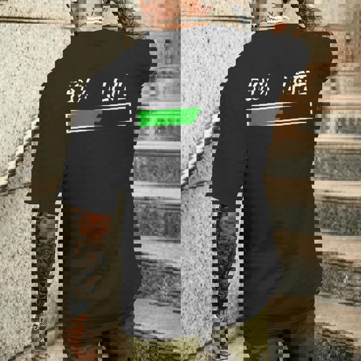 50Th Birthday 50 Life 50 Years Life Loading Bar 50 Percent メンズTシャツ バックプリント 彼への贈り物