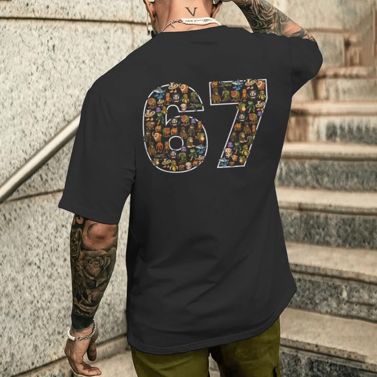 67 Six Seven Italian Brainrot Gen Alpha Meme Men's T-shirt Back Print ...