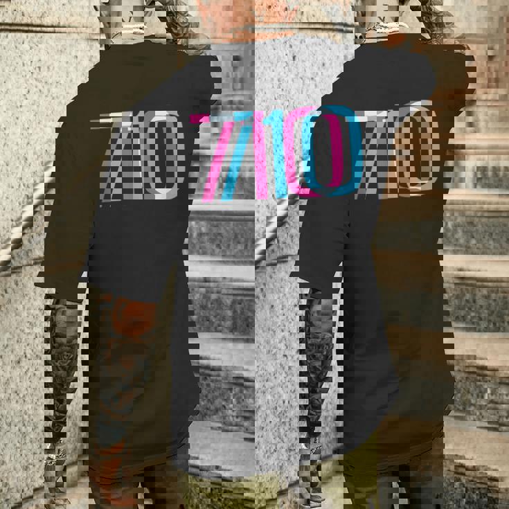 710 オイルダビング420 トリッピーグリッチ メンズTシャツ バックプリント 彼への贈り物