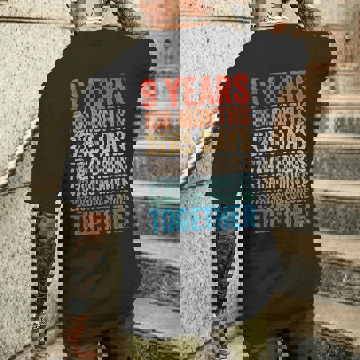 9年目の記念日 彼 彼女 カップル 9回目の結婚 メンズTシャツ バックプリント 彼への贈り物