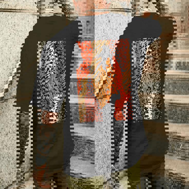 Africa アフリカ Animal Print Africa Is Calling メンズTシャツ バックプリント 彼への贈り物