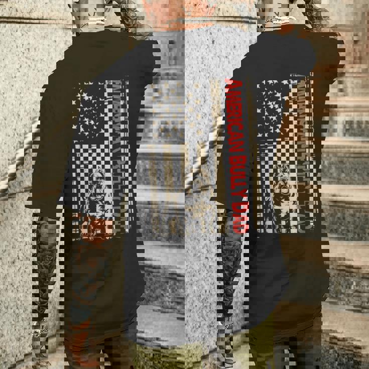 American Bully Dad Bully Dad Dog American Bully Festa Del Papà T-shirt da uomo con stampa posteriore Regalos para él