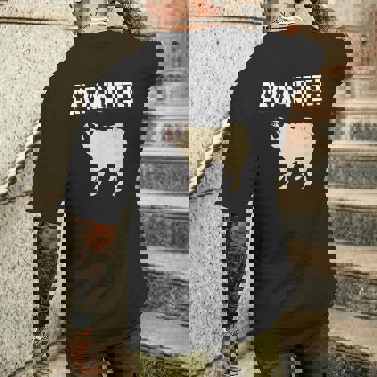 Avante Pug メンズTシャツ バックプリント 彼への贈り物