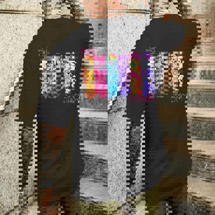 Best Friend レトロレインボーダッシュフラッターシャイレアリティ メンズTシャツ バックプリント 彼への贈り物