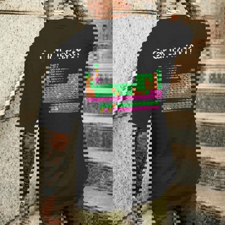 Can I Lick It 周期表 メンズTシャツ バックプリント 彼への贈り物