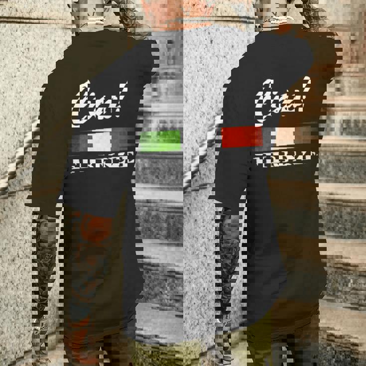 Ciao Italia トリコローレ イタリア国旗 フィレンツェ フィレンツェ イタリア 長袖tシャツ メンズTシャツ バックプリント 彼への贈り物