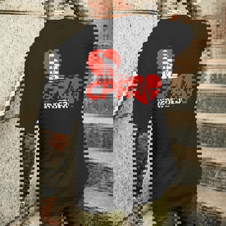 Cpr インストラクターシャツ Ems ボランティア ナースライフセーバー ギフト 長袖tシャツ メンズTシャツ バックプリント 彼への贈り物