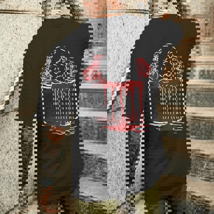 Deathcake バースデーケーキテーマ ケーキローズ ハロウィン メンズTシャツ バックプリント 彼への贈り物