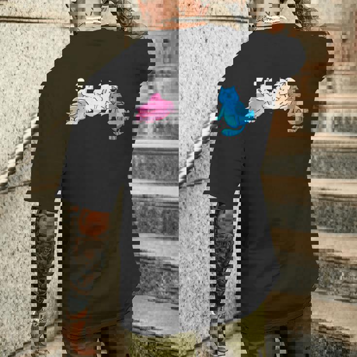 Des Chats Transgenres Endormis Aux Couleurs Transgenres Manche Longue T-shirt imprimé au dos Cadeaux pour lui