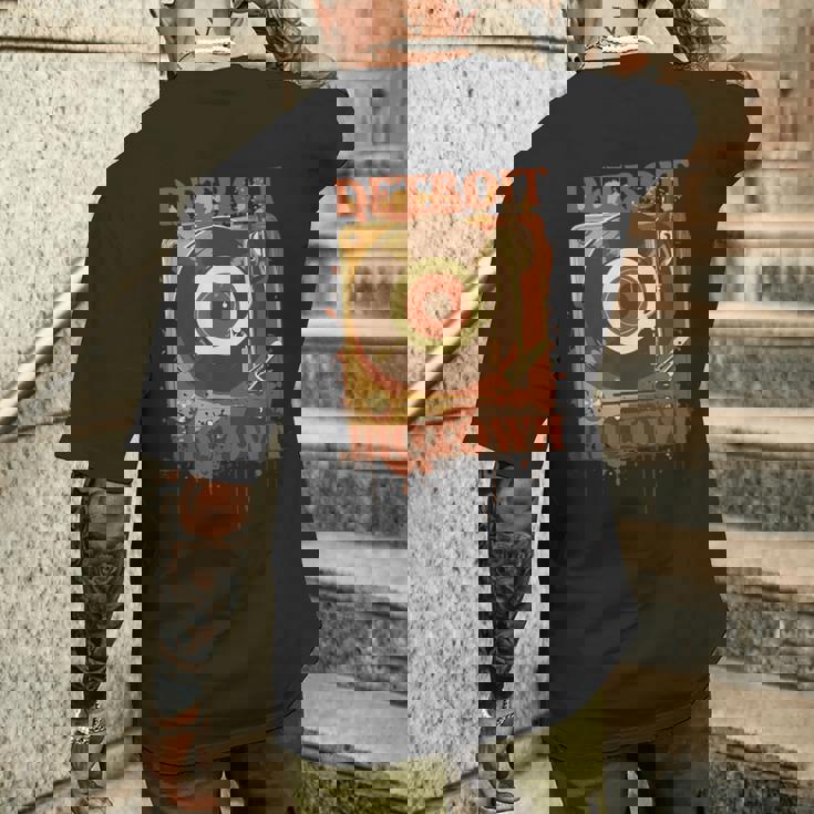 Detroit Motown レコード メンズTシャツ バックプリント 彼への贈り物