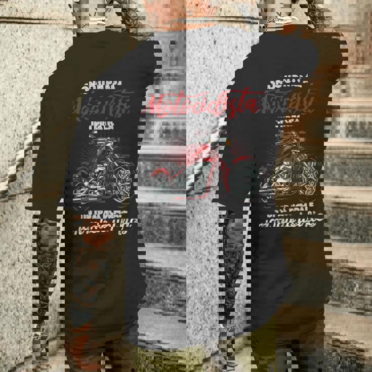 Di Festa Del Papà Divertente Idea Moto Papà Motociclista Maglia A Manica T-shirt da uomo con stampa posteriore Regalos para él