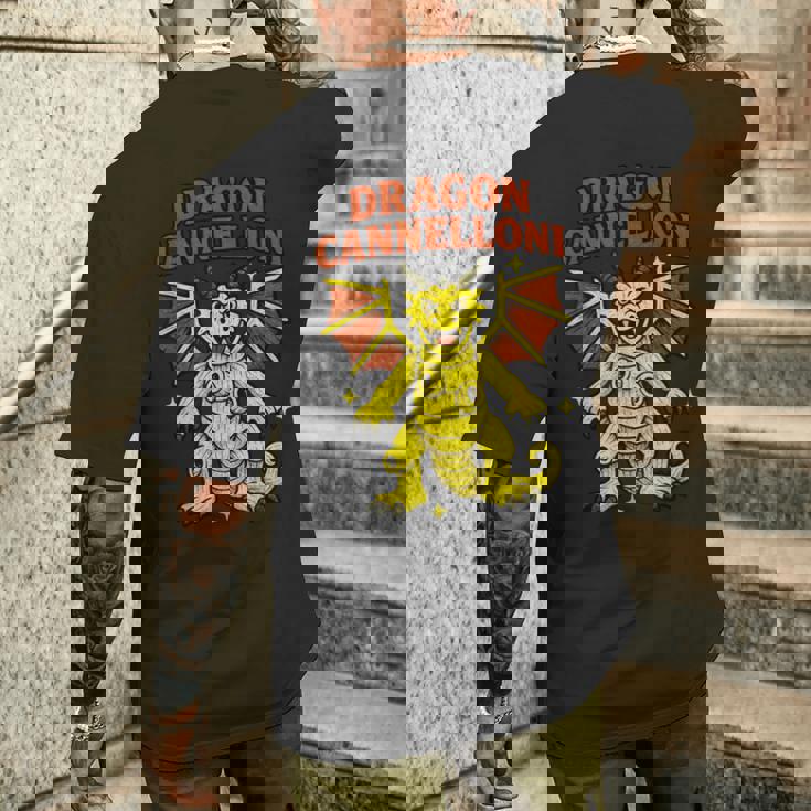 Dragon Cannelloni 面白いイタリアンブレインロットパスタスラングミーム メンズTシャツ バックプリント 彼への贈り物