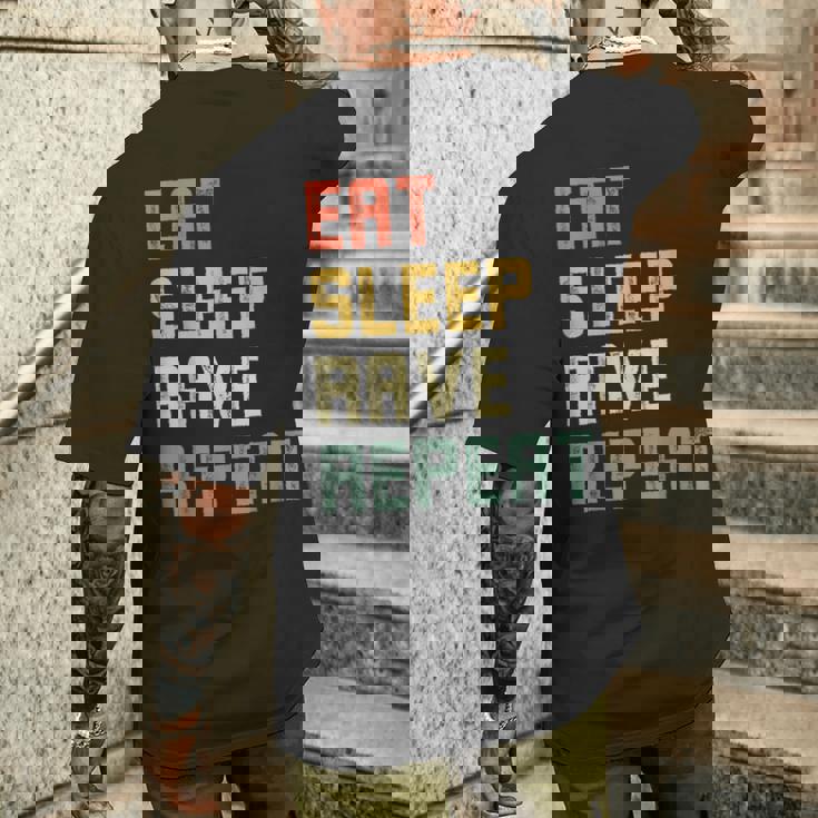 Eatleep Rave Repeat Edm テクノ メンズTシャツ バックプリント 彼への贈り物