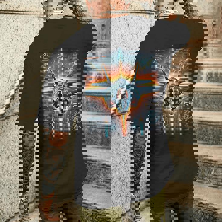 F-35 ライトニングii 戦闘機 メンズTシャツ バックプリント 彼への贈り物