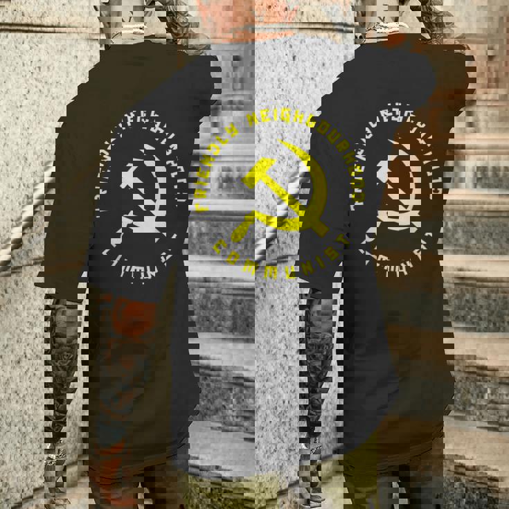 Friendly Neighbourhood Communist 面白い共産主義 メンズTシャツ バックプリント 彼への贈り物