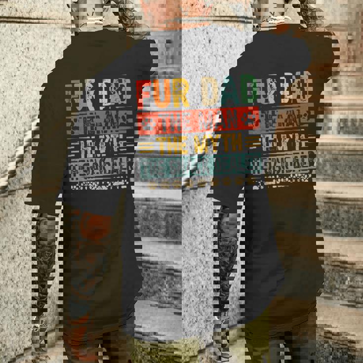 Fur Dad Man Mythnack Dealer Paw Cat Dog Festa Del Papà T-shirt da uomo con stampa posteriore Regalos para él