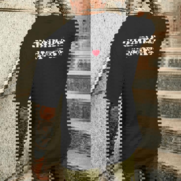 Grandpa's Favorite Grandpa With Red Heart Men's T-shirt Back Print Gifts for Him