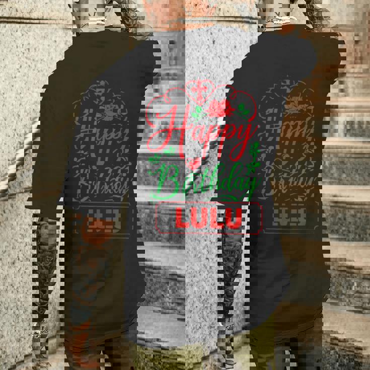 Happy Birthday Lulu かわいいクリスマスルル メンズTシャツ バックプリント 彼への贈り物