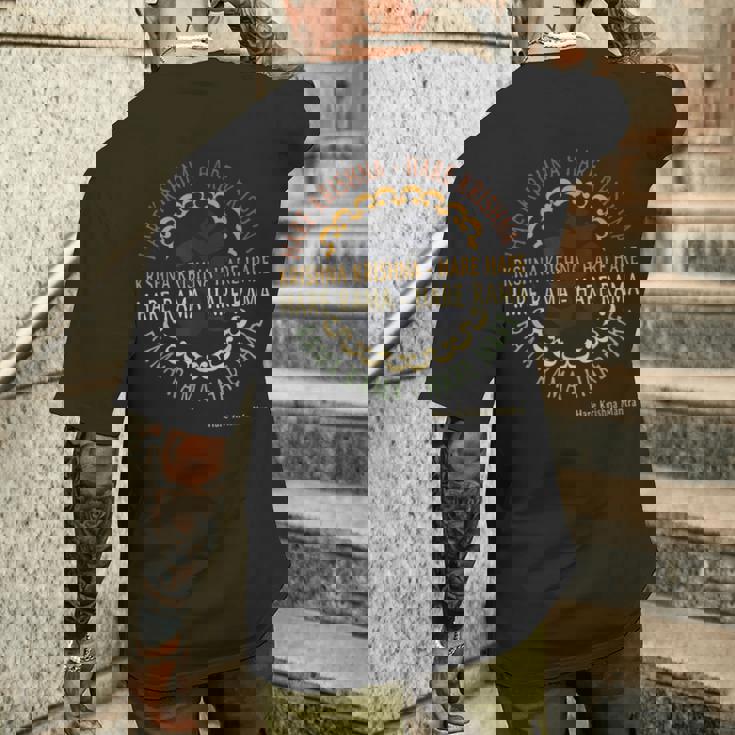 Hare Krishna シャツ スピリチュアル ハレ クリシュナ マントラ メンズTシャツ バックプリント 彼への贈り物