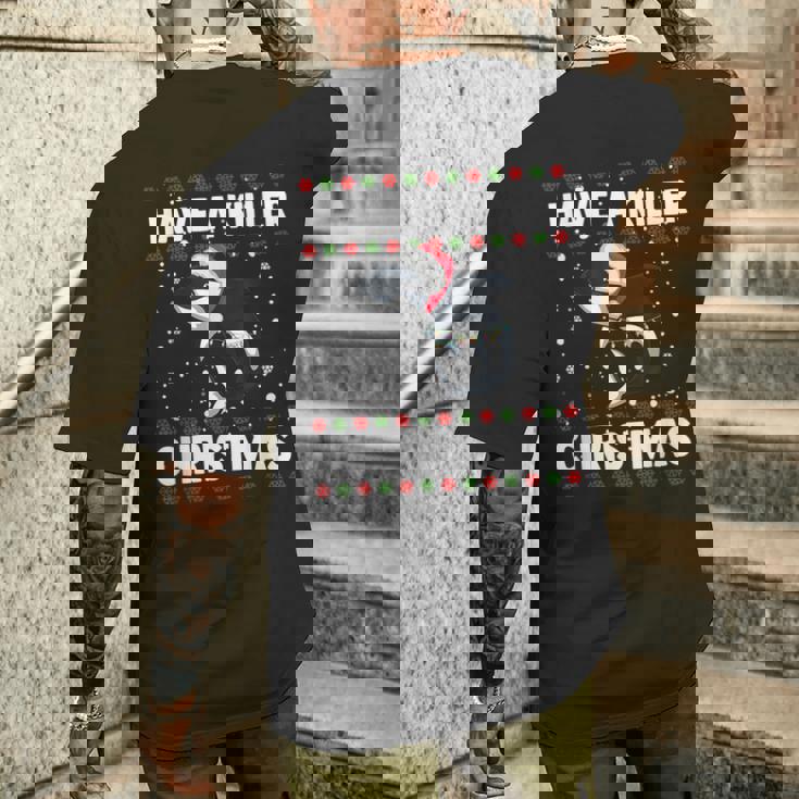 Have A Killer Whale クリスマス サンタ アグリークリスマス シャチ ファニー メンズTシャツ バックプリント 彼への贈り物