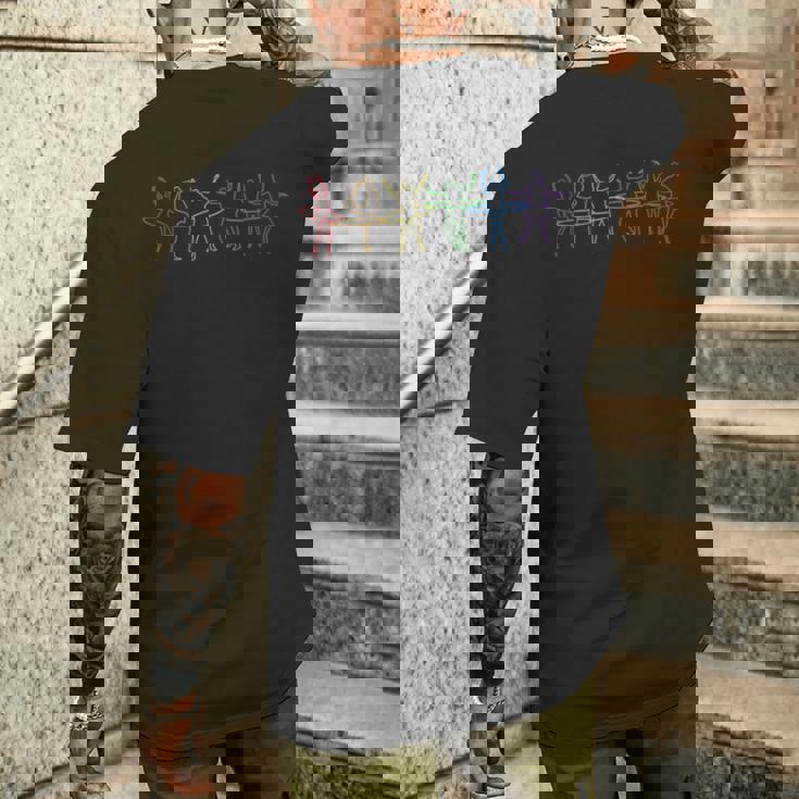 Hula Hoop LGBT Rainbow Hoop Dancer Hooping Hooper Hula Hoop Men's Back Print T-Shirt Gifts for Him