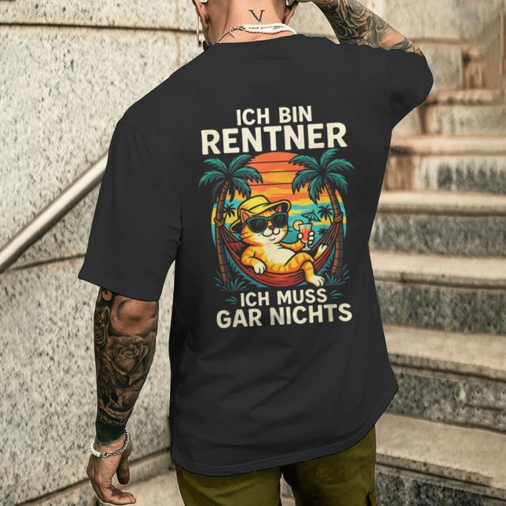 Ich Bin Rentner Ich Muss Gar Nichts T-Shirt mit Rückendruck Geschenke für Ihn