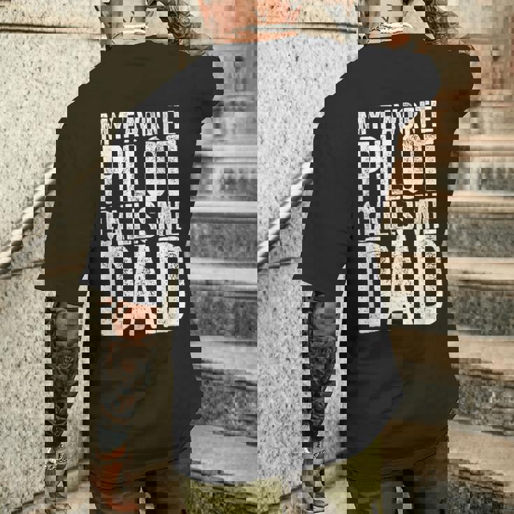 Il Mio Pilota Preferito Mi Chiama Papà T-shirt da uomo con stampa posteriore Regalos para él